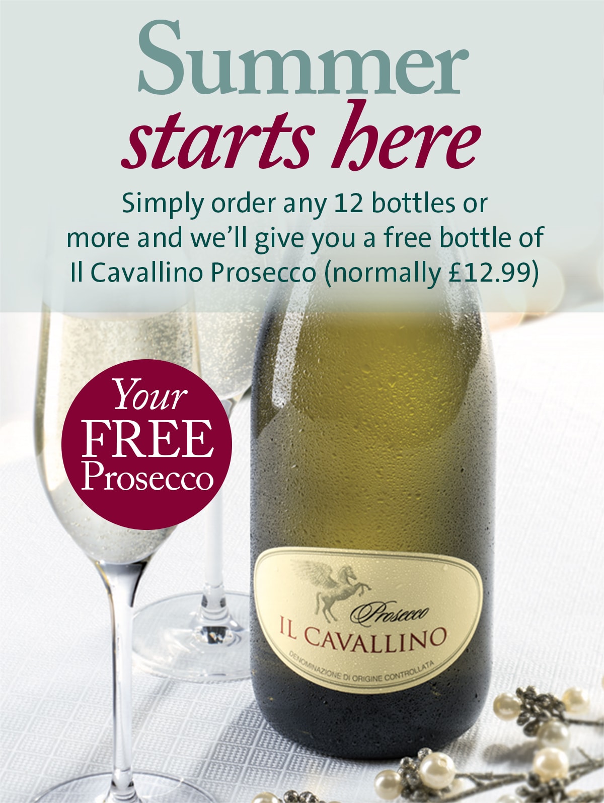 Free bottle of Averys Signature Prosecco