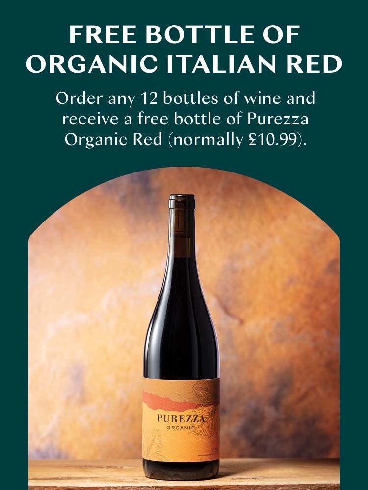 Free Purezza Organic Red with orders of any 12 or more bottles