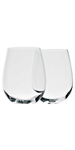 Dartington Stemless Crystal Wine Glass Pair 