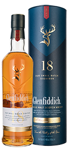 Glenfiddich 18-year-old Single Malt Scotch Whisky (70cl in gift box) 