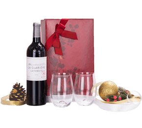 Château La Clarière Laithwaite 2015 and 2 Glasses in Gift Box 