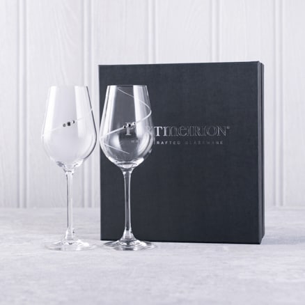Portmeirion Auris Swarovski Crystal Pair of Wine Glasses 