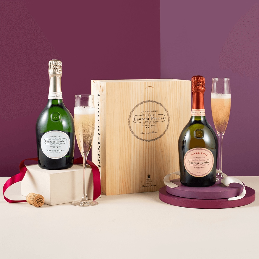 Champagne Laurent-Perrier Rosé & Blanc de Blancs (in wooden box) 
