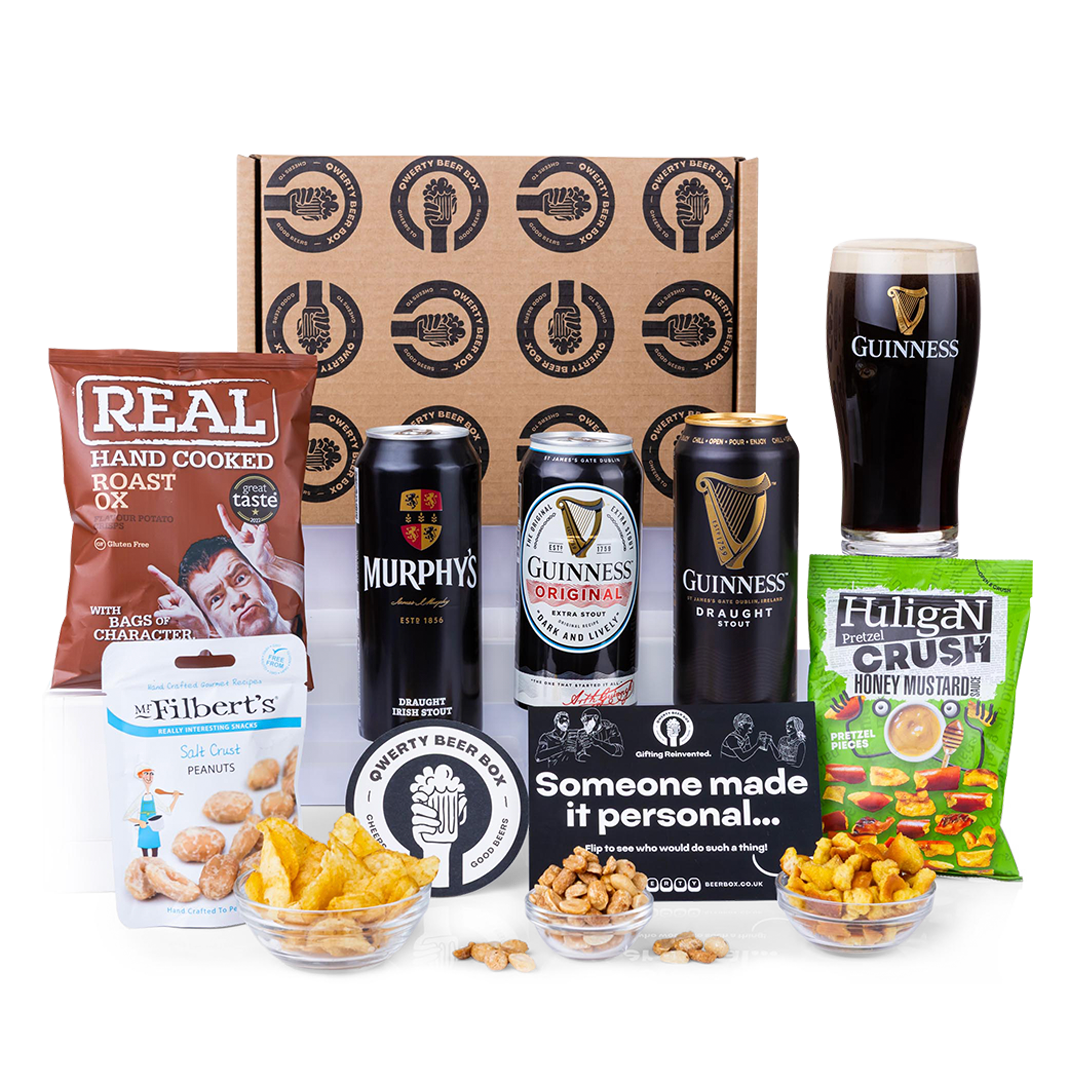 The Irish Stout & Snack Hamper By QWERTY Beer Box - Free Delivery* The Irish Stout & Snack Hamper By QWERTY Beer Box - Free Delivery*