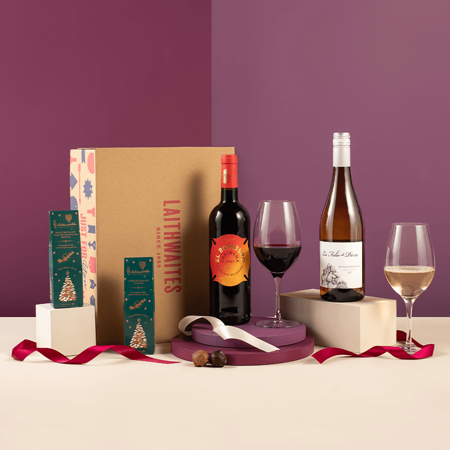 Mixed Wine Duo with Holdsworth Chocolate Truffles Gift 