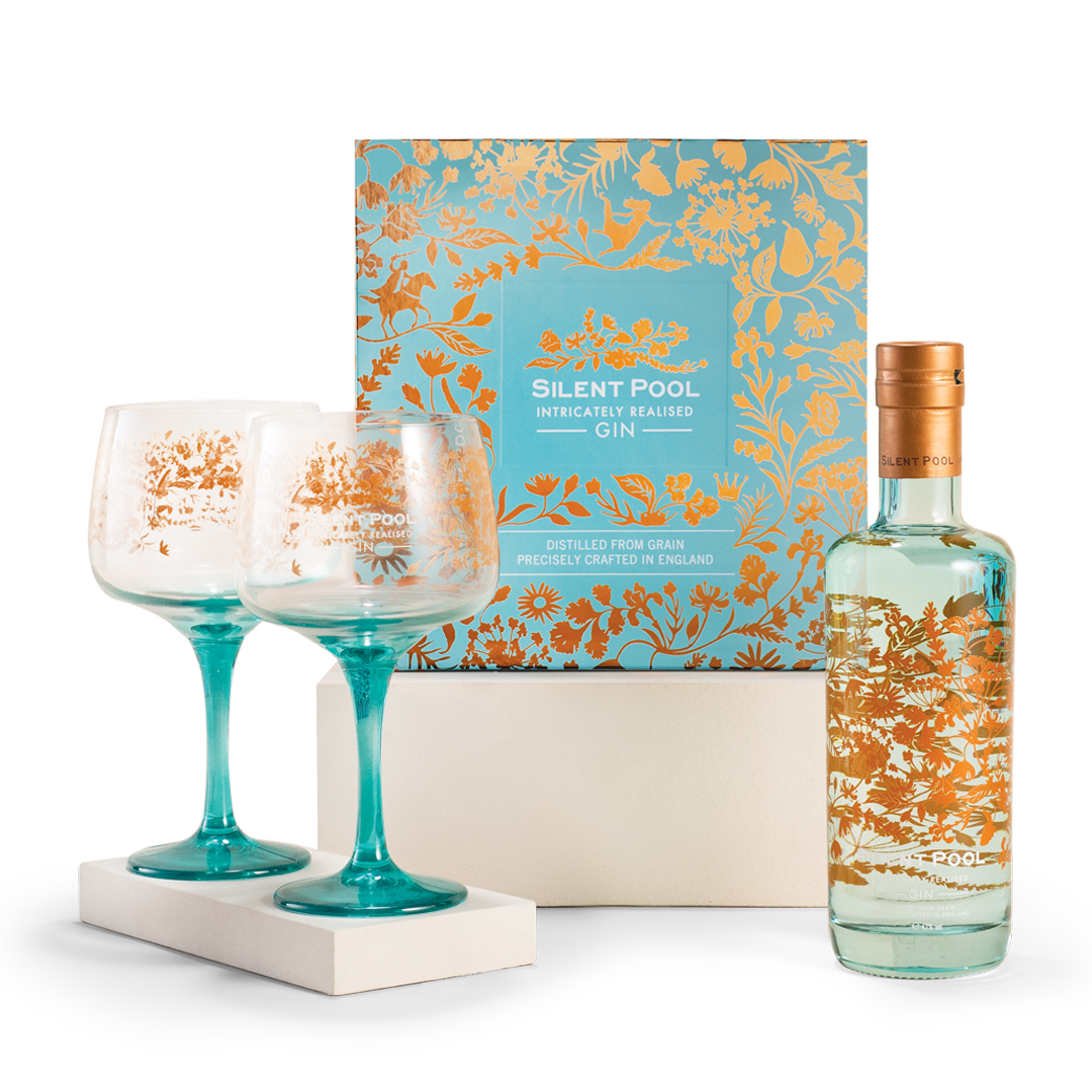 Silent Pool Gin & Glasses Gift Set