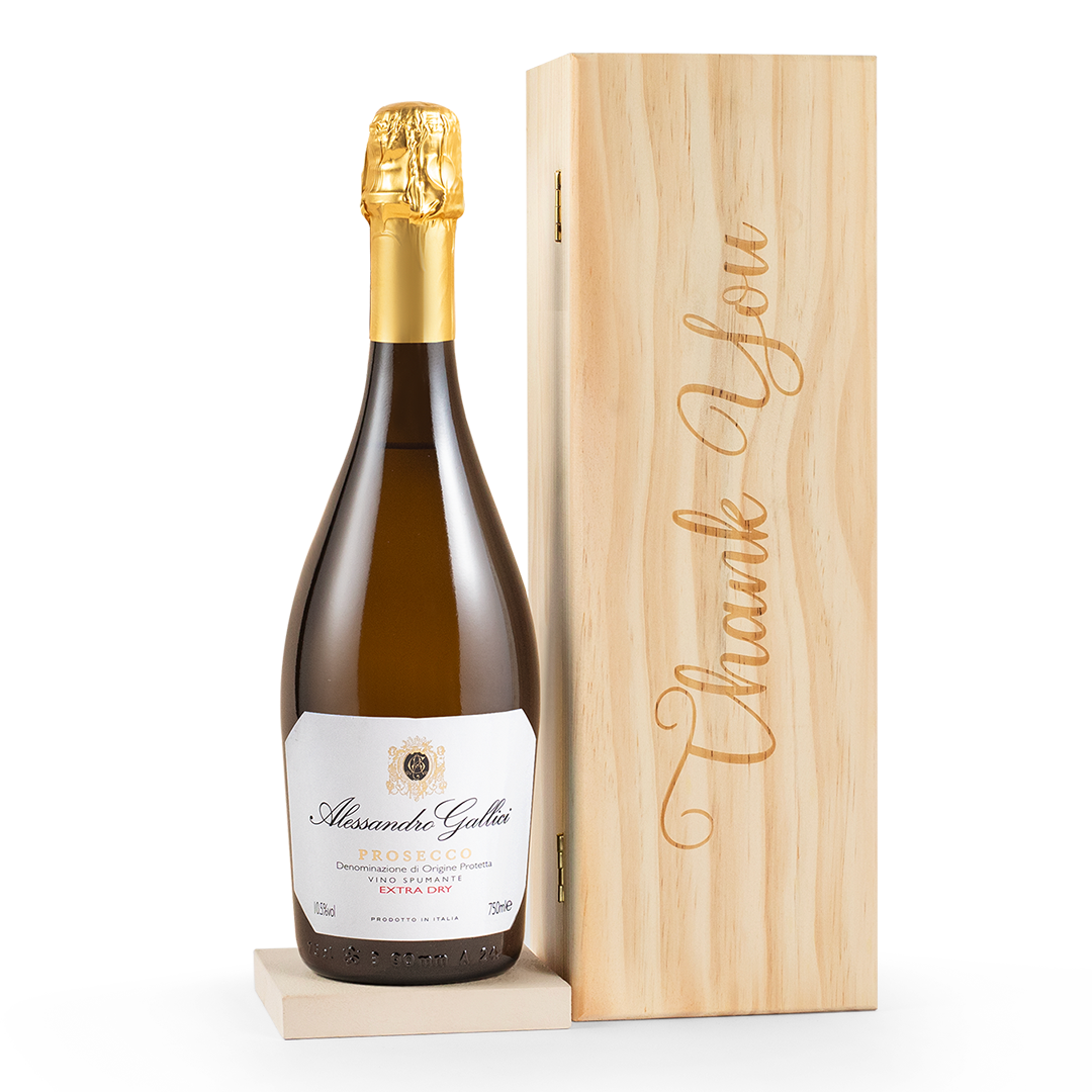Thank You Prosecco in Wooden Gift Box