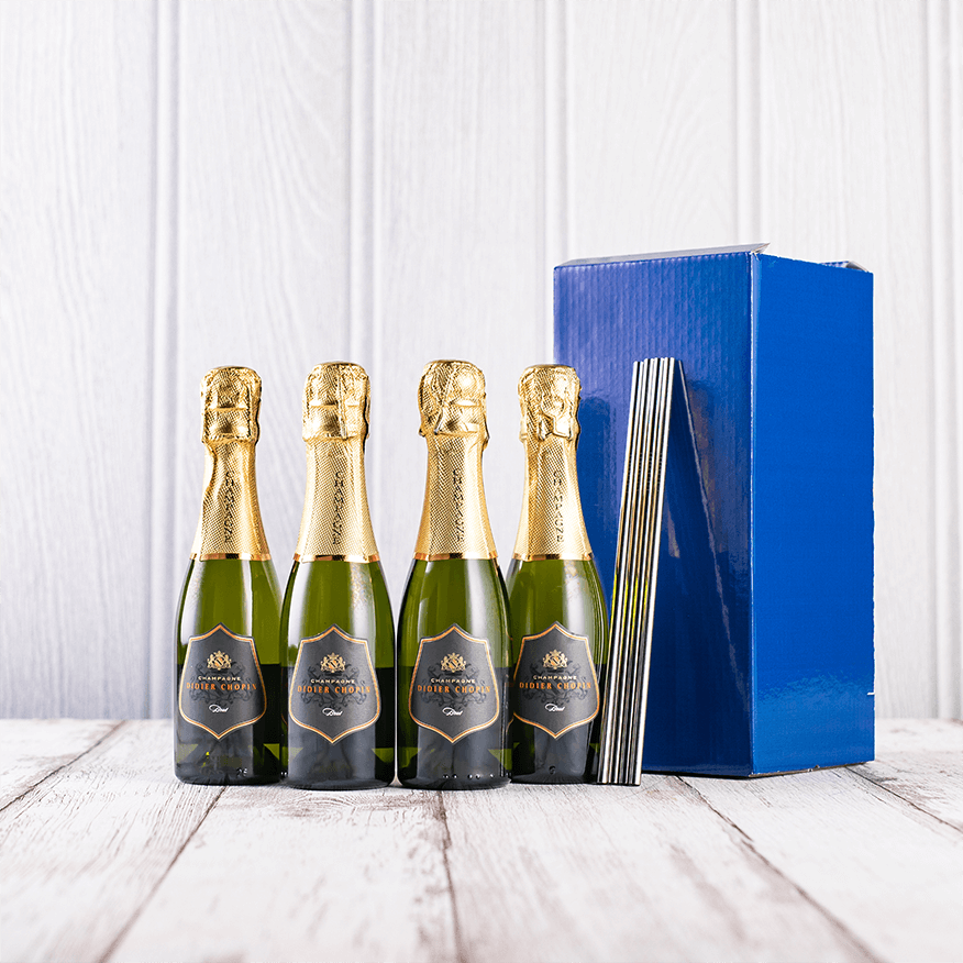 Mini Didier Champagne & Straws Gift 