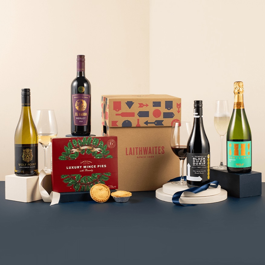 Luxury Mince Pies with Four Wines Gift 
